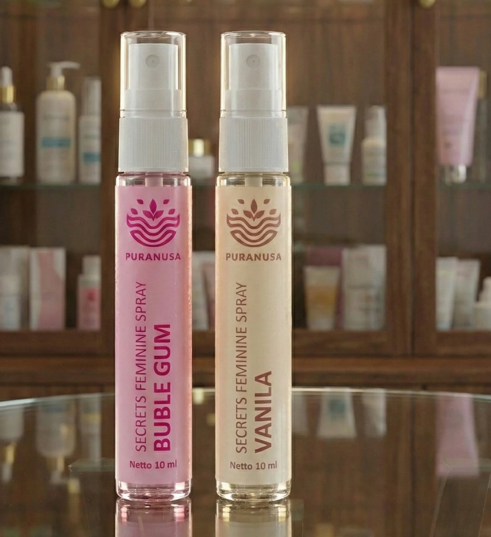 Secrets Feminine Spray Vanilla & Buble Gum (4 Btl @10 ml) - Secrets Feminine Spray Vanilla (2)  & Buble Gum (2)  @10ml (NA18251600422 & NA18251600421)