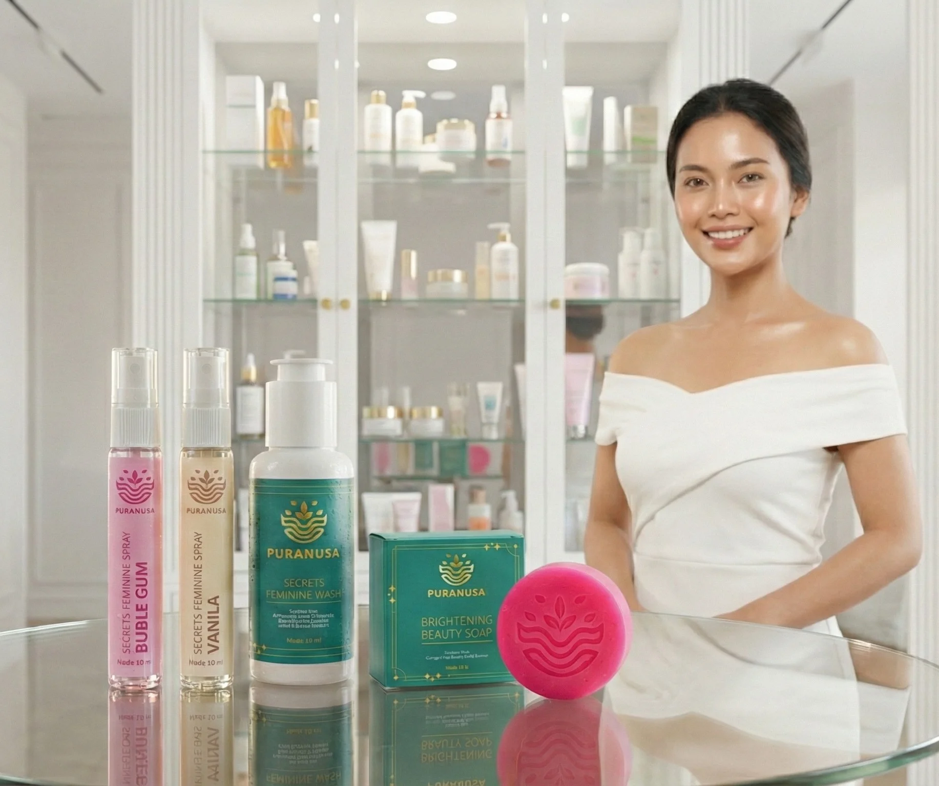 INTIMATE & GLOW SECRETS PACKAGE - INTIMATE & GLOW SECRETS PACKAGE, Paket produk perawatan organ intim wanita dan Paket sabun wajah perpaduan DNA Salmon, Retinol & Niacinamide