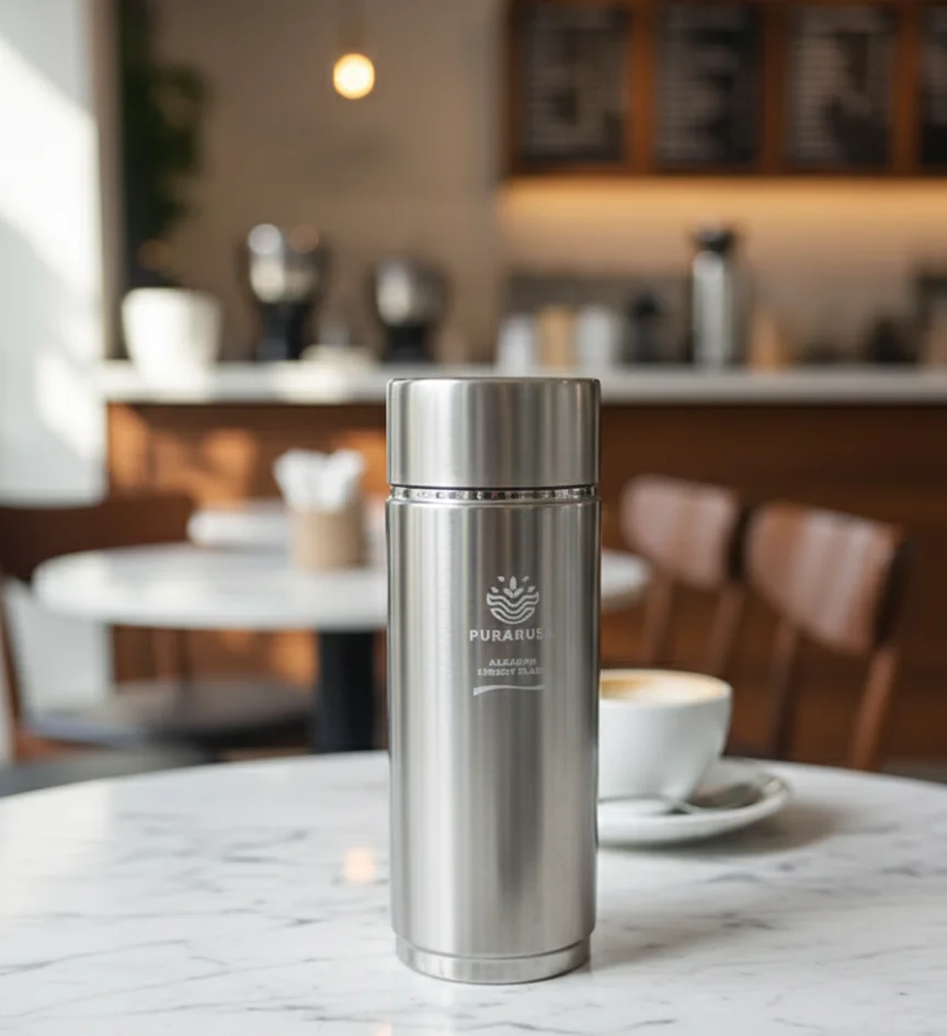 BIOALKALINE BOTTLE - BIOALKALINE BOTTLE Dengan mengonsumsi air alkali terionisasi ini, dapat terjadi perubahan pada tubuh: Sebelum (Before): Tubuh cenderung memiliki masalah Acidity (Keasaman).Setelah (After): Air ini membantu mencapai PH Balance (Keseimbangan pH) dalam tubuh.